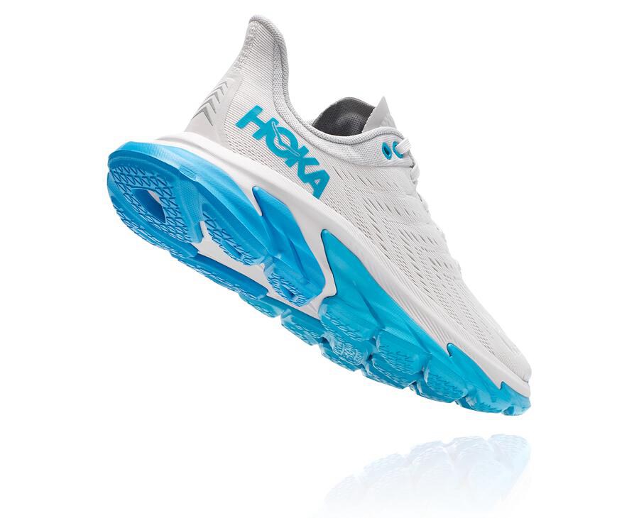 Hoka Australia One One Clifton Edge - Womens Running Shoes White/Blue - CYSGV-0935